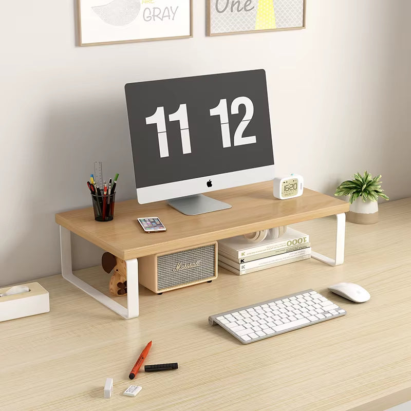 Wooden Morden Multi-Use Monitor Riser Stand Desktop Heightening Home Office Students Use as Computer Laptop Stand