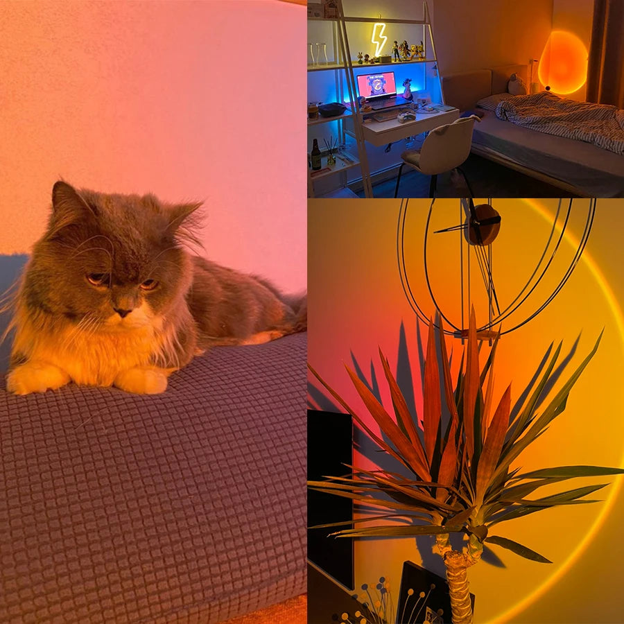 Smart Sunset Lamp Tuya LED Night Ligh USB RGB Smart Life APP Remote Projection for Room Decoration Photography Festival Birth
