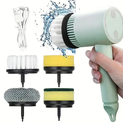 3-in-1 Cordless Electric Spin Scrubber — Handheld Power Cleaning Brush for Kitchen, Bathroom & Tile