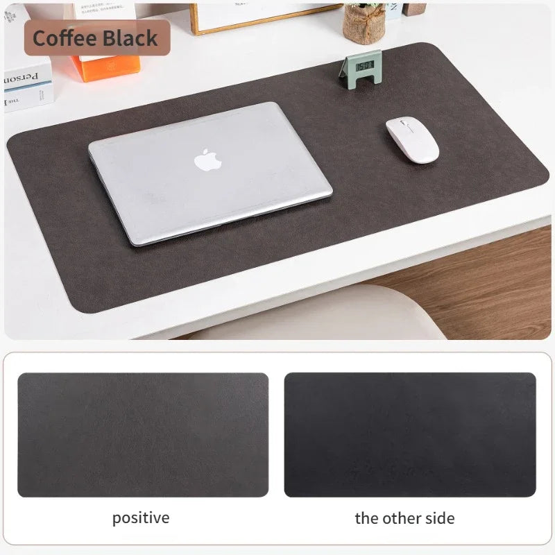 Retro Cowhide Patterned Desk Pad,Double-Sided Dirt Resistant Mouse Mat,Ready Elegant Office Computer Pad,Writing PVC Leather Pad