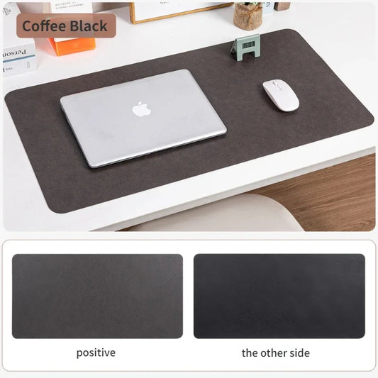 Retro Cowhide Patterned Desk Pad,Double-Sided Dirt Resistant Mouse Mat,Ready Elegant Office Computer Pad,Writing PVC Leather Pad