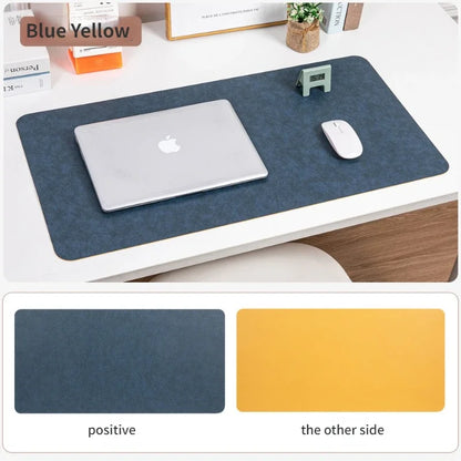 Retro Cowhide Patterned Desk Pad,Double-Sided Dirt Resistant Mouse Mat,Ready Elegant Office Computer Pad,Writing PVC Leather Pad