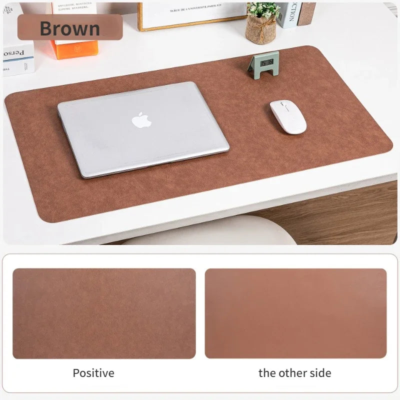Retro Cowhide Patterned Desk Pad,Double-Sided Dirt Resistant Mouse Mat,Ready Elegant Office Computer Pad,Writing PVC Leather Pad