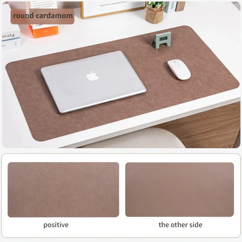 Retro Cowhide Patterned Desk Pad,Double-Sided Dirt Resistant Mouse Mat,Ready Elegant Office Computer Pad,Writing PVC Leather Pad