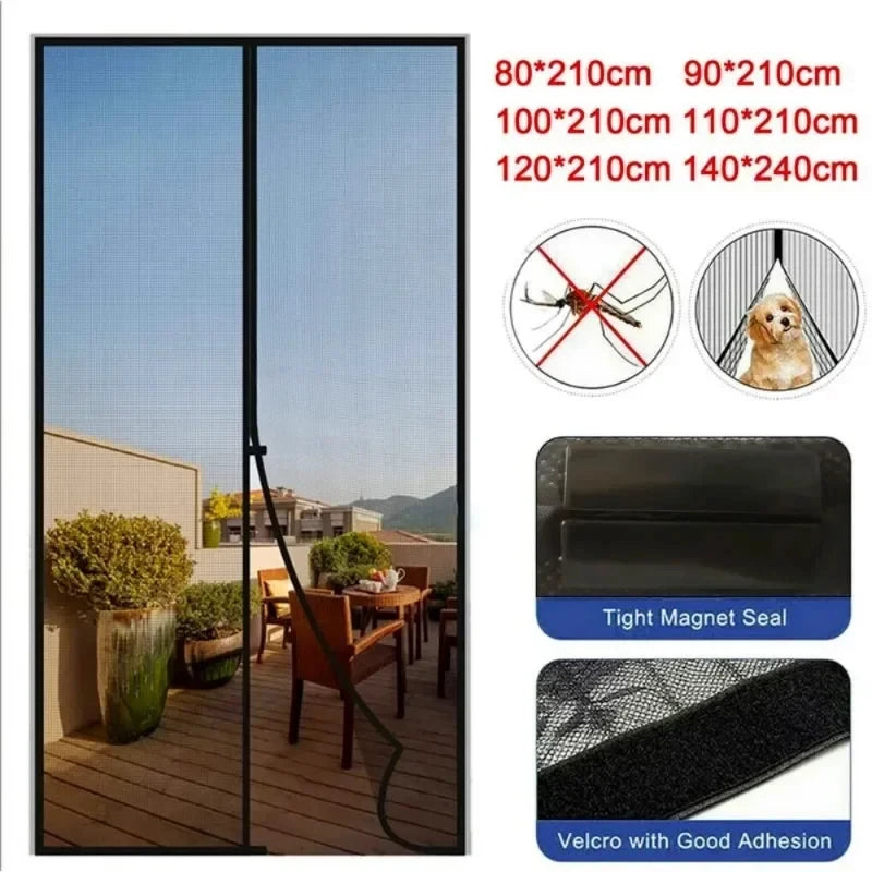 Magnetic Screen Door - Hands-Free Mesh Curtain with Heavy Duty Magnets, Fits Doors Up to 39x83