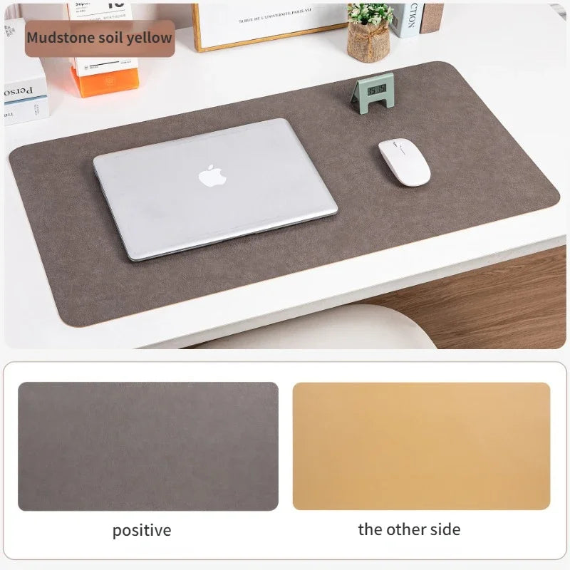 Retro Cowhide Patterned Desk Pad,Double-Sided Dirt Resistant Mouse Mat,Ready Elegant Office Computer Pad,Writing PVC Leather Pad