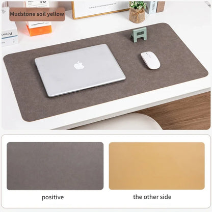Retro Cowhide Patterned Desk Pad,Double-Sided Dirt Resistant Mouse Mat,Ready Elegant Office Computer Pad,Writing PVC Leather Pad