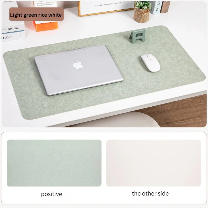 Retro Cowhide Patterned Desk Pad,Double-Sided Dirt Resistant Mouse Mat,Ready Elegant Office Computer Pad,Writing PVC Leather Pad