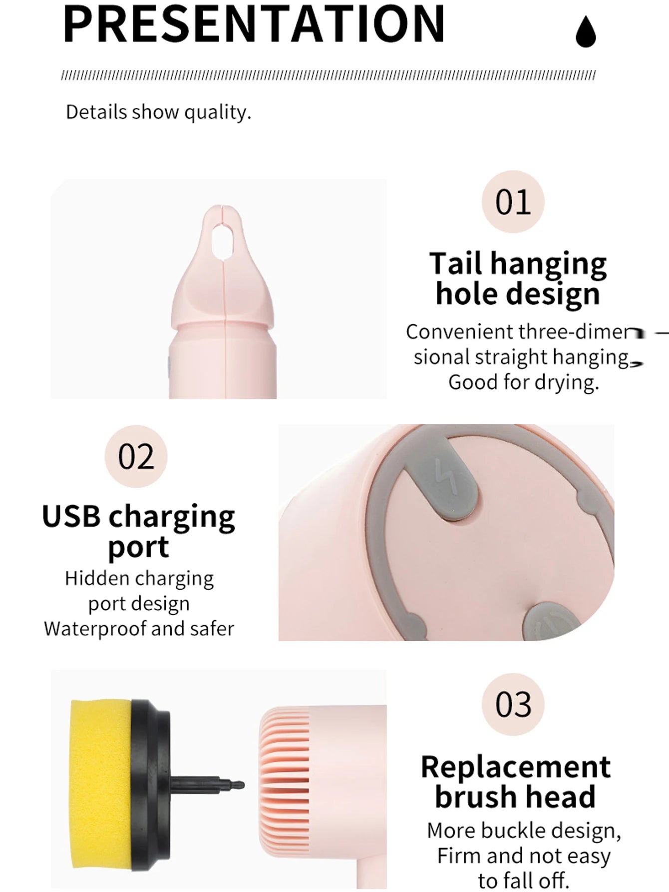3-in-1 Cordless Electric Spin Scrubber — Handheld Power Cleaning Brush for Kitchen, Bathroom & Tile