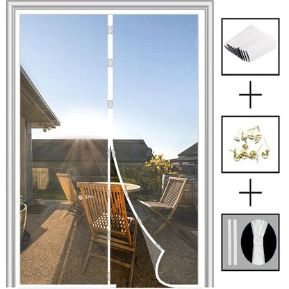 Magnetic Screen Door - Hands-Free Mesh Curtain with Heavy Duty Magnets, Fits Doors Up to 39x83
