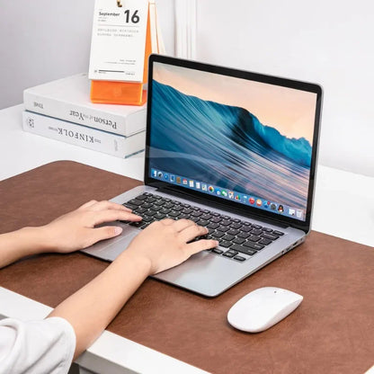Retro Cowhide Patterned Desk Pad,Double-Sided Dirt Resistant Mouse Mat,Ready Elegant Office Computer Pad,Writing PVC Leather Pad