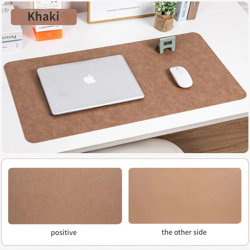Retro Cowhide Patterned Desk Pad,Double-Sided Dirt Resistant Mouse Mat,Ready Elegant Office Computer Pad,Writing PVC Leather Pad