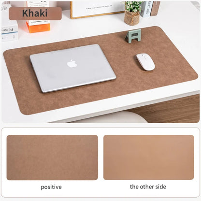 Retro Cowhide Patterned Desk Pad,Double-Sided Dirt Resistant Mouse Mat,Ready Elegant Office Computer Pad,Writing PVC Leather Pad