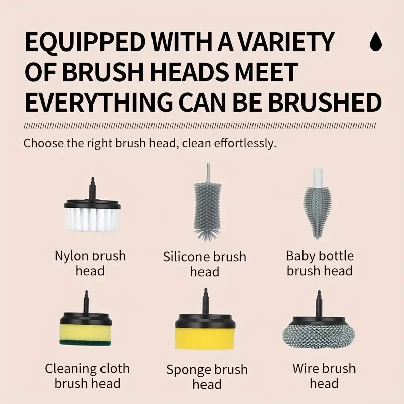 3-in-1 Cordless Electric Spin Scrubber — Handheld Power Cleaning Brush for Kitchen, Bathroom & Tile