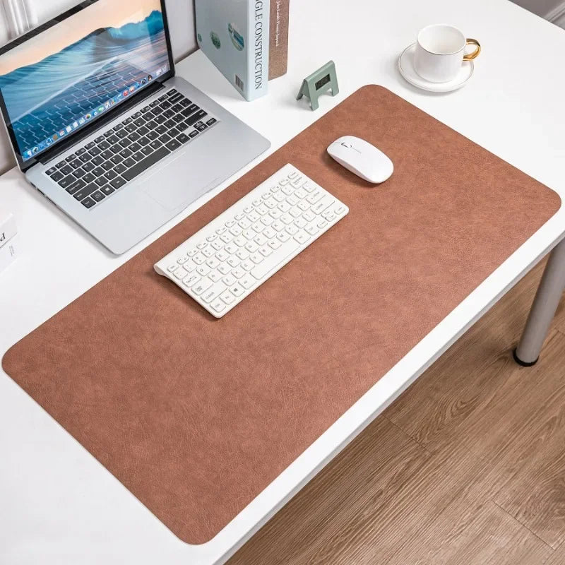 Retro Cowhide Patterned Desk Pad,Double-Sided Dirt Resistant Mouse Mat,Ready Elegant Office Computer Pad,Writing PVC Leather Pad