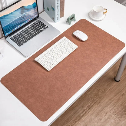 Retro Cowhide Patterned Desk Pad,Double-Sided Dirt Resistant Mouse Mat,Ready Elegant Office Computer Pad,Writing PVC Leather Pad